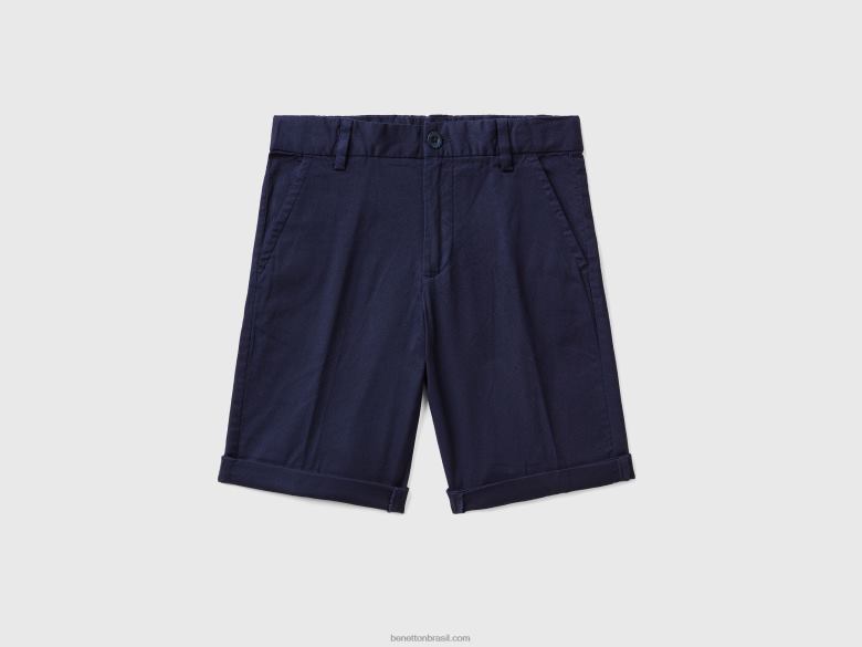 crianças bermudas slim fit Benetton R8L4P1968 azul escuro