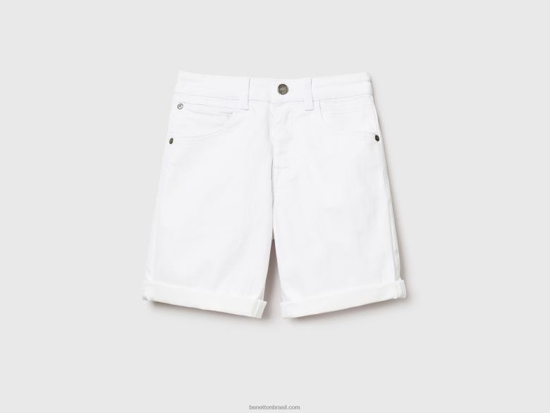 crianças bermudas slim fit Benetton R8L4P2001 branco