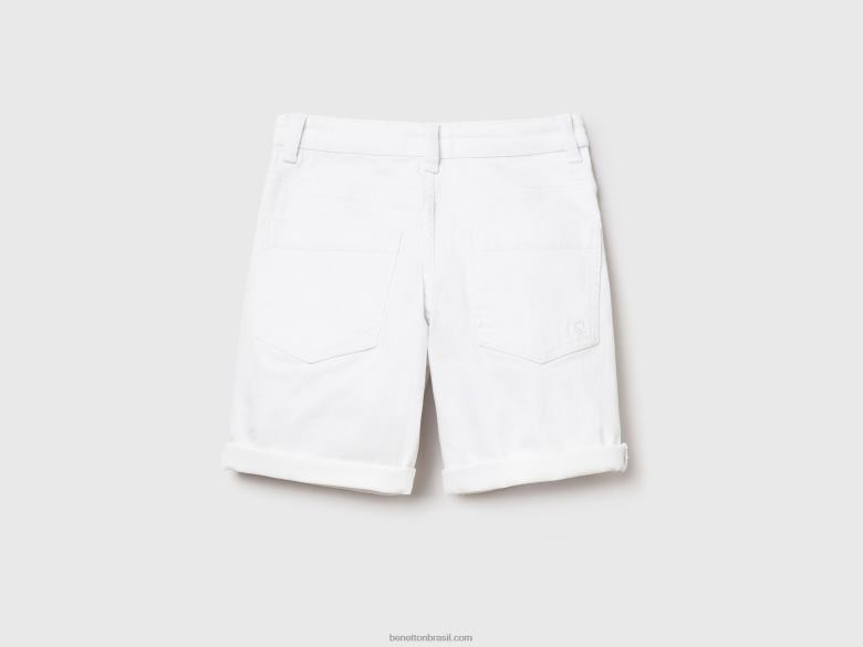 crianças bermudas slim fit Benetton R8L4P2001 branco