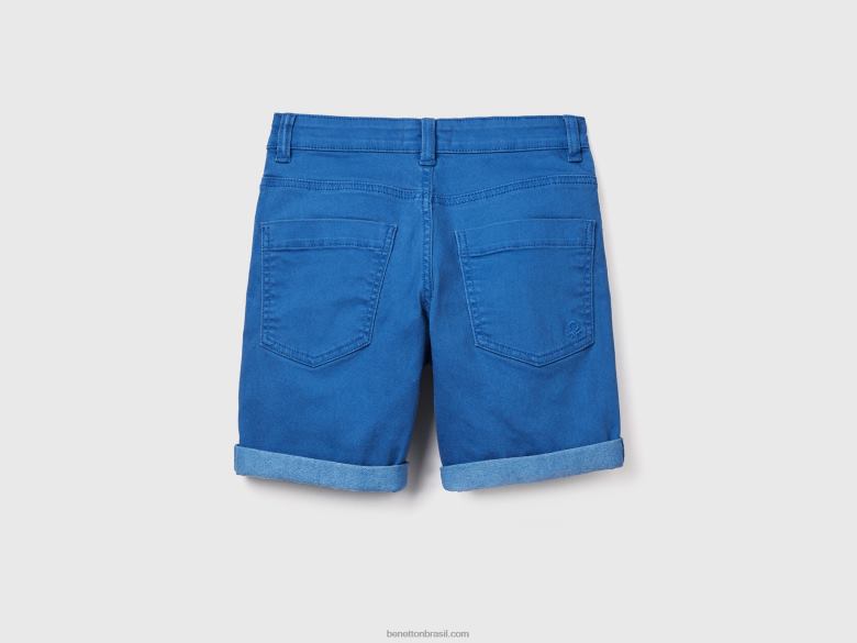 crianças bermudas slim fit Benetton R8L4P4932 azul claro
