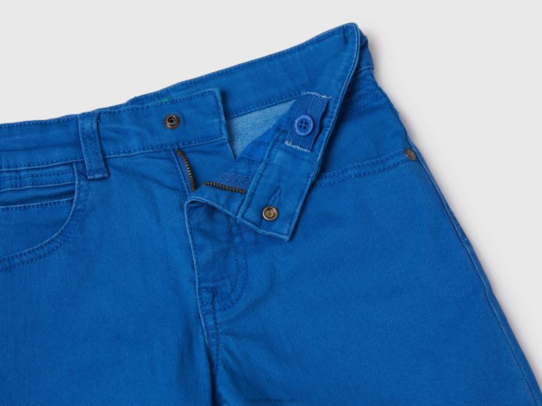crianças bermudas slim fit Benetton R8L4P4932 azul claro
