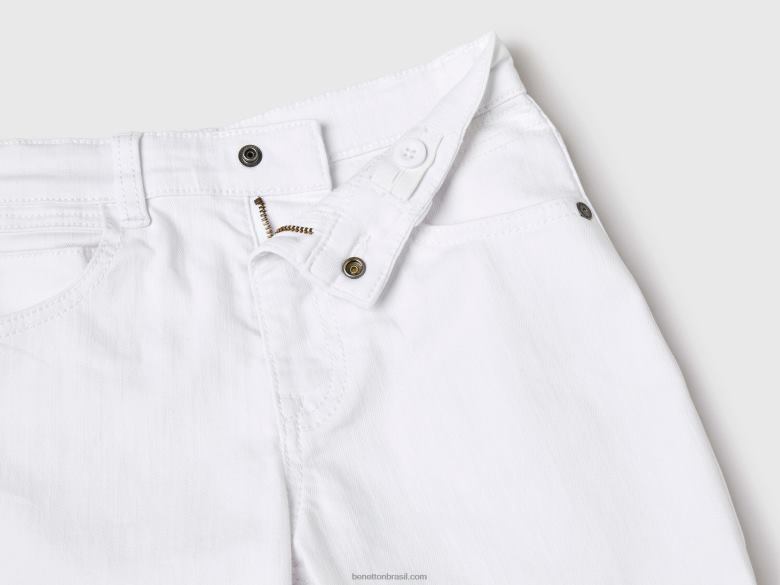 crianças bermudas slim fit Benetton R8L4P4941 branco