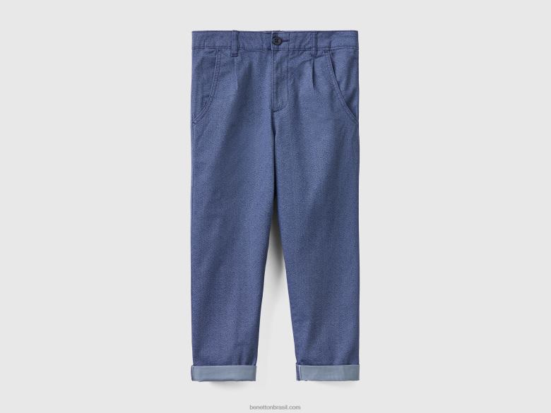crianças calça folgada Benetton R8L4P4939 azul