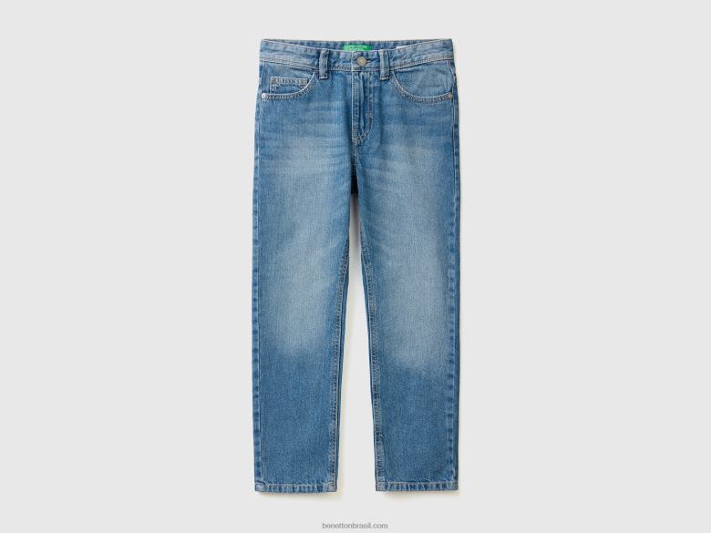 crianças jeans de perna reta Benetton R8L4P4970 azul