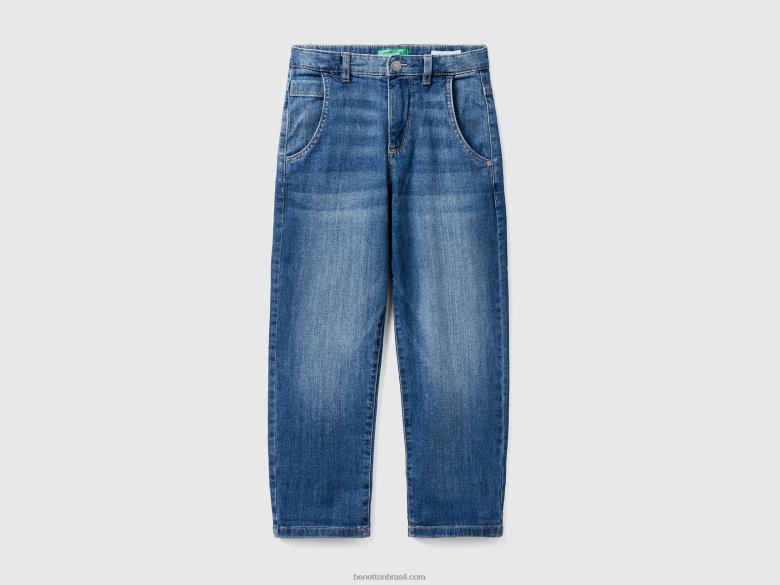 crianças jeans largos Benetton R8L4P1993 azul escuro