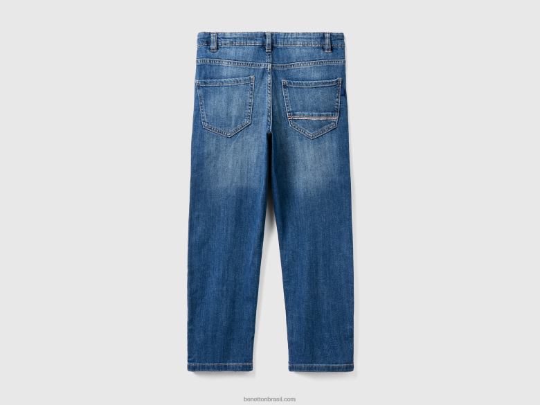 crianças jeans largos Benetton R8L4P1993 azul escuro