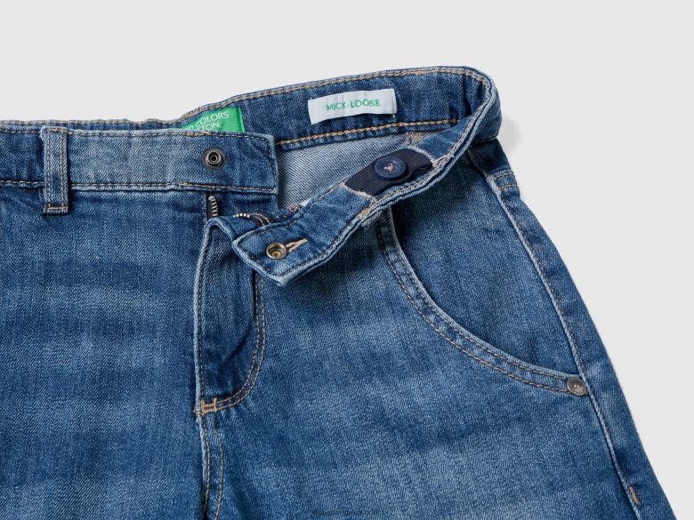 crianças jeans largos Benetton R8L4P1993 azul escuro