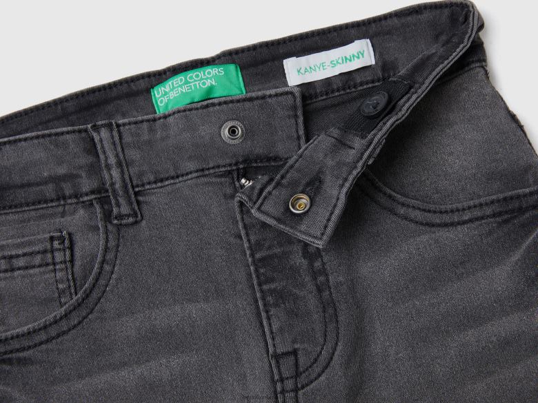 crianças jeans skinny de cinco bolsos Benetton R8L4P4973 preto