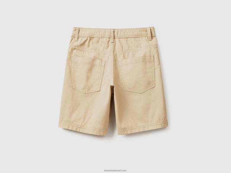 crianças shorts de cinco bolsos Benetton R8L4P4935 bege
