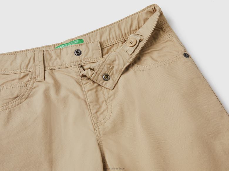 crianças shorts de cinco bolsos Benetton R8L4P4935 bege