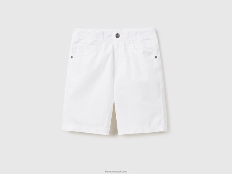 crianças shorts de cinco bolsos Benetton R8L4P4943 branco