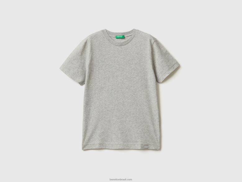 crianças camiseta de algodão orgânico Benetton R8L4P1784 cinza claro