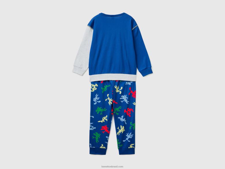 crianças pijama bugs bunny & sylvester Benetton R8L4P2058 multicolorido