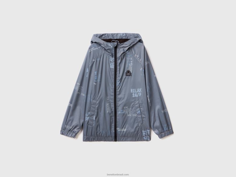 crianças Jaqueta com estampa "Rain Defender" Benetton R8L4P4761 cinza