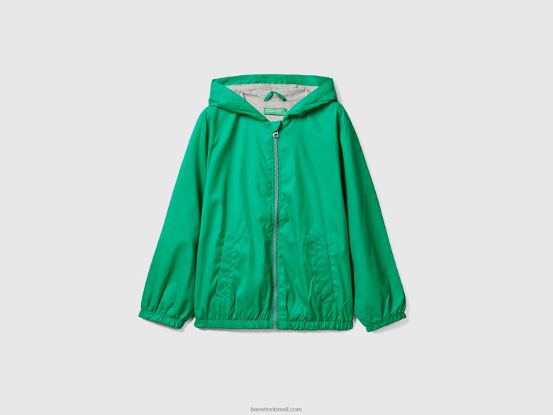 crianças jaqueta leve com capuz Benetton R8L4P1628 verde