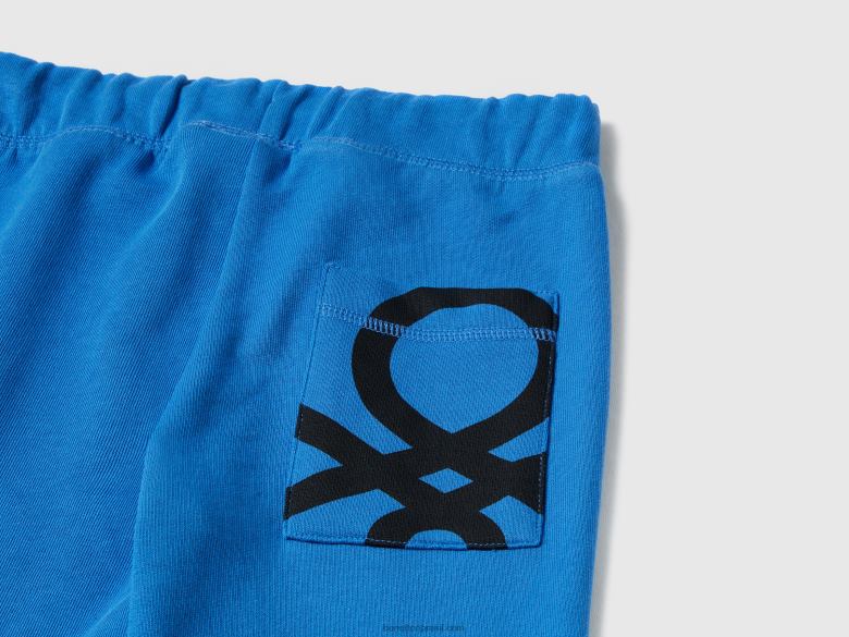 crianças calça de moletom 100% algodão Benetton R8L4P1912 azul claro