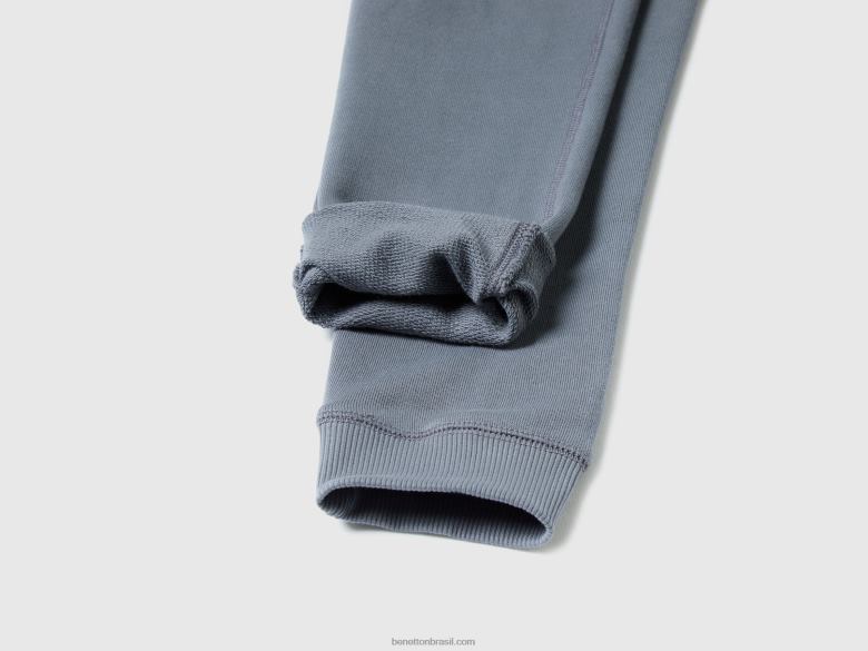 crianças calça de moletom 100% algodão Benetton R8L4P1934 cinza escuro