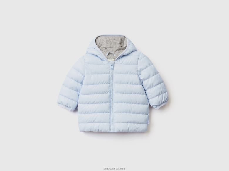 crianças casaco com orelhas em tecido técnico Benetton R8L4P5744 céu azul