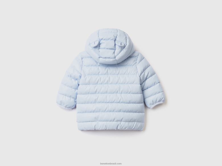 crianças casaco com orelhas em tecido técnico Benetton R8L4P5744 céu azul