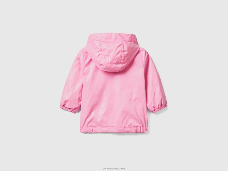 crianças jaqueta leve com capuz Benetton R8L4P3068 rosa