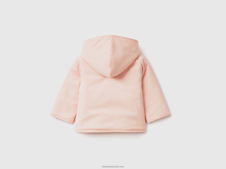 crianças jaqueta leve com capuz Benetton R8L4P5736 Rosa suave