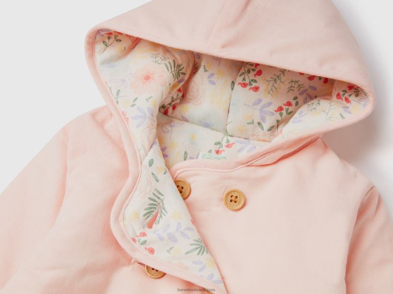 crianças jaqueta leve com capuz Benetton R8L4P5736 Rosa suave