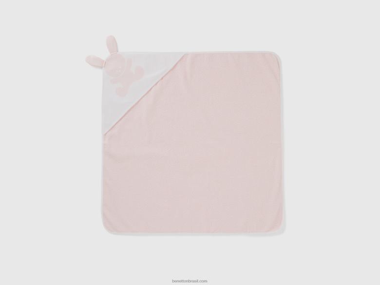 crianças roupão quadrado em algodão terry Benetton R8L4P3319 rosa