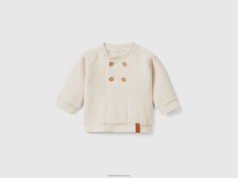 crianças moletom leve acolchoado Benetton R8L4P3109 baunilha