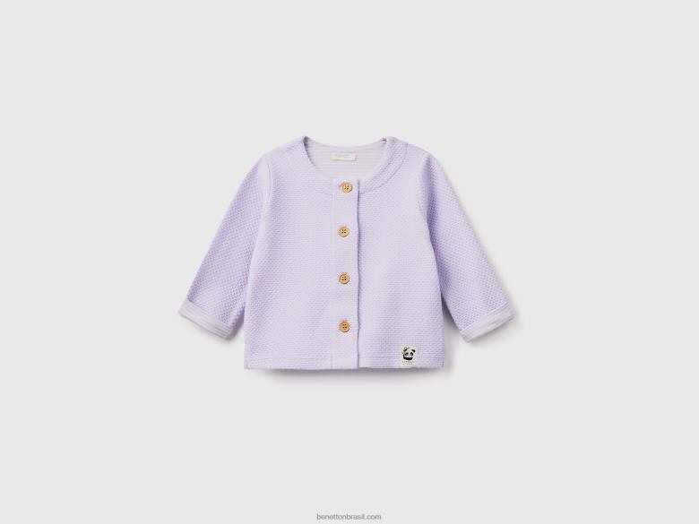crianças cardigã com malha jacquard Benetton R8L4P3473 lilás