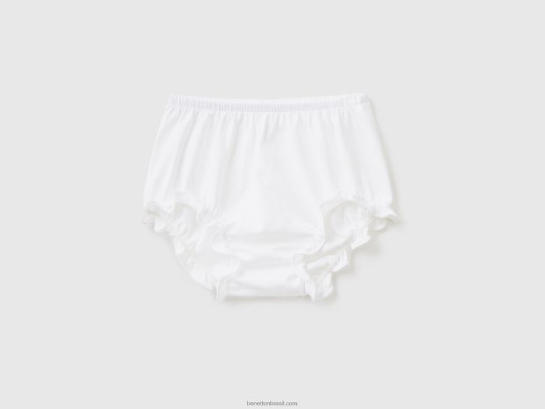 crianças shorts em 100% algodão orgânico Benetton R8L4P5966 branco