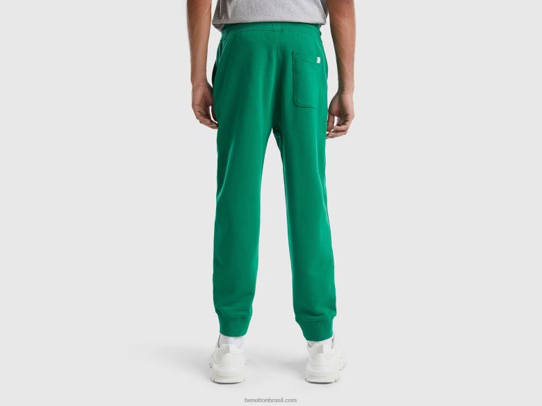 homens sweat jogger em 100% algodão Benetton R8L4P4621 verde escuro