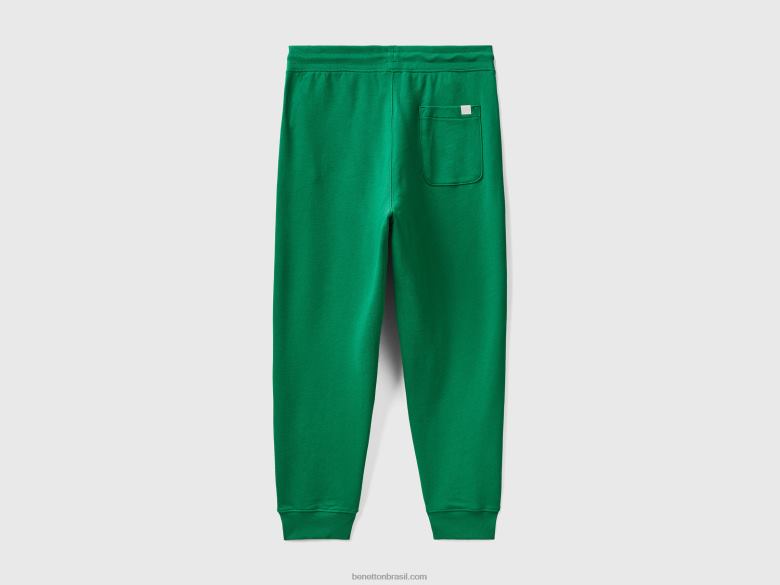 homens sweat jogger em 100% algodão Benetton R8L4P4621 verde escuro