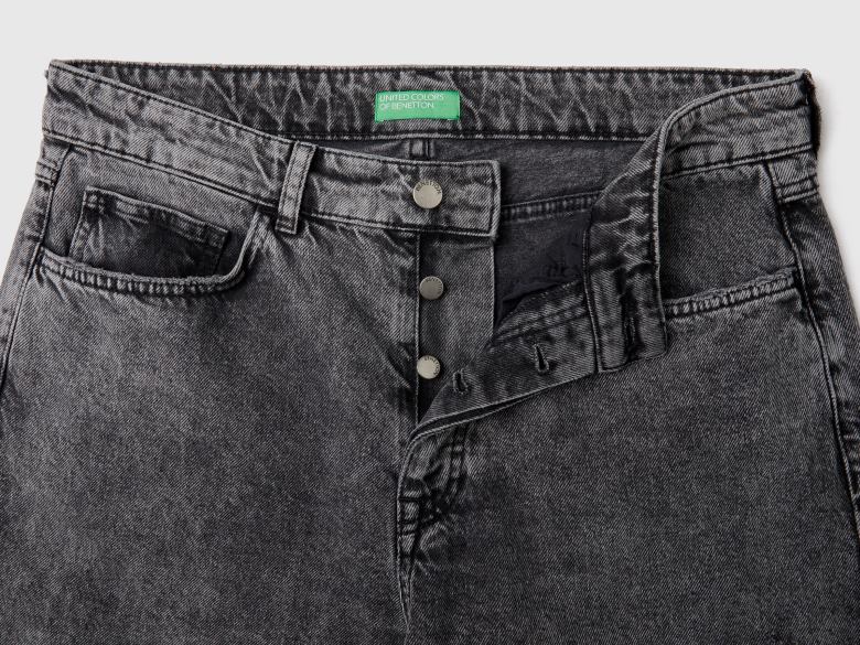 homens calça jeans com cinco bolsos Benetton R8L4P4678 preto