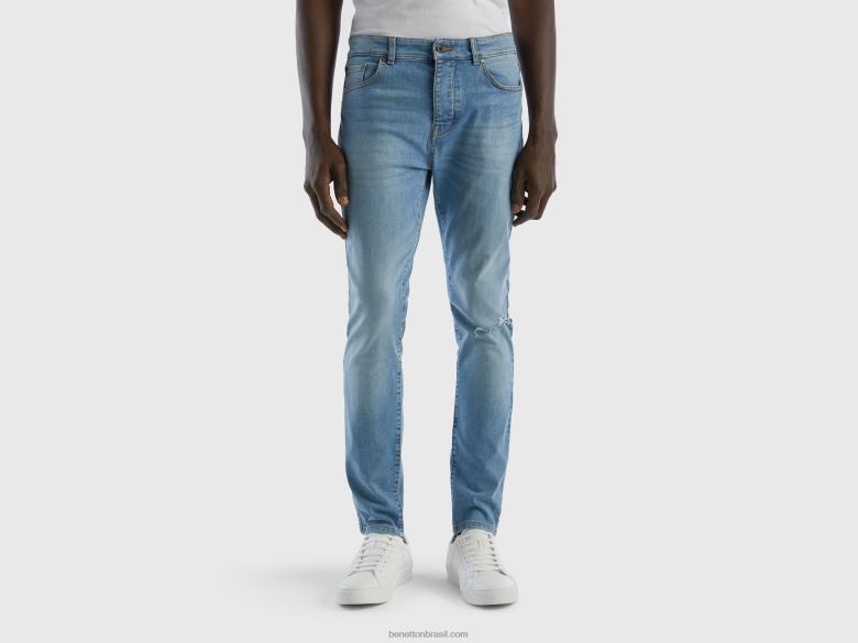 homens calça jeans skinny Benetton R8L4P1475 azul