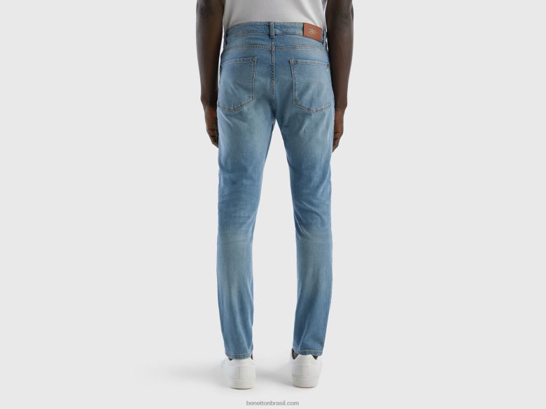 homens calça jeans skinny Benetton R8L4P4667 azul