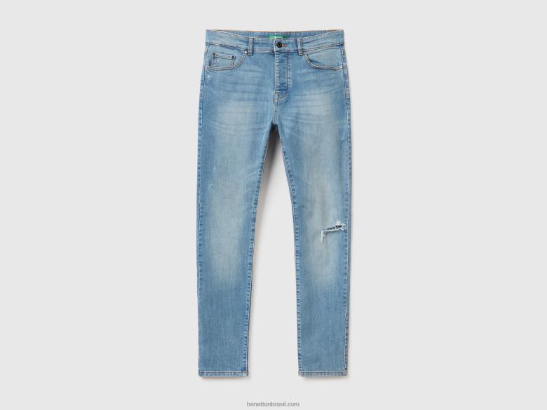 homens calça jeans skinny Benetton R8L4P4667 azul