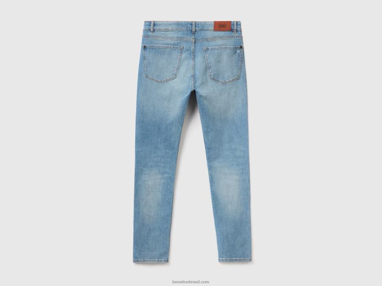 homens calça jeans skinny Benetton R8L4P4667 azul