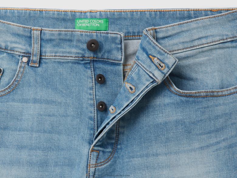 homens calça jeans skinny Benetton R8L4P4667 azul