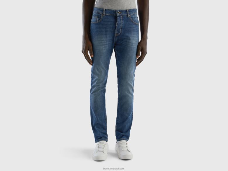 homens calça jeans skinny Benetton R8L4P4679 azul