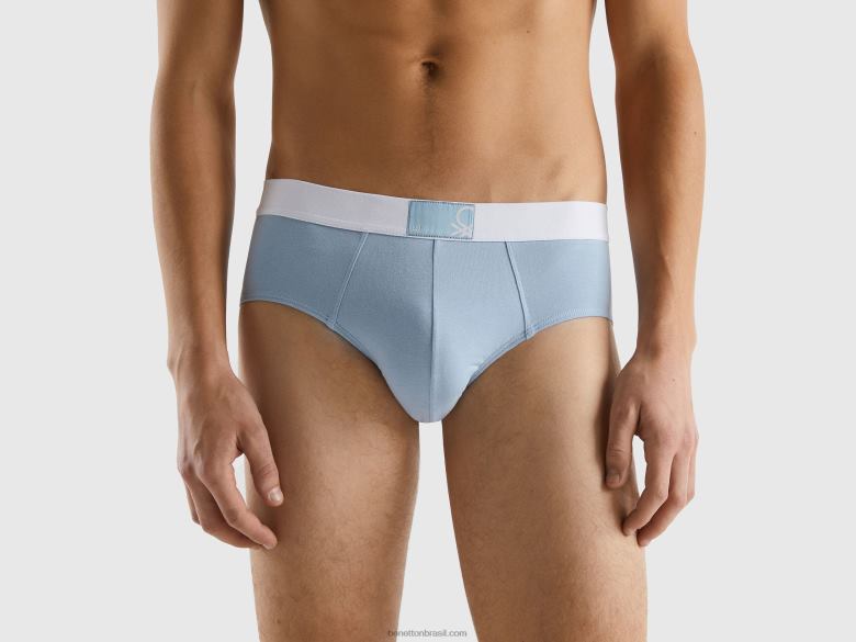 homens cueca em algodão orgânico elástico Benetton R8L4P1590 céu azul