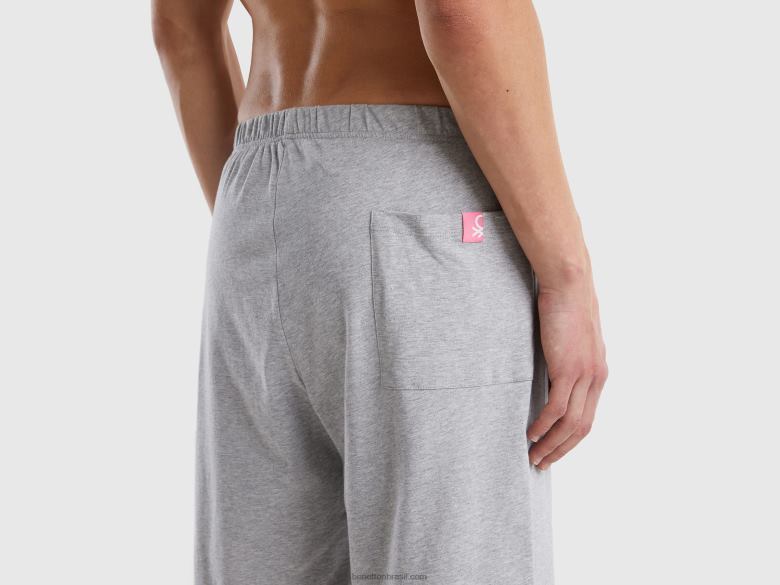 homens pijama curto em puro algodão Benetton R8L4P4714 pêssego