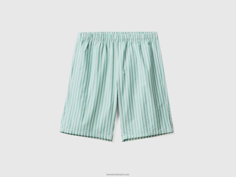 homens shorts listrado 100% algodão Benetton R8L4P1606 multicolorido
