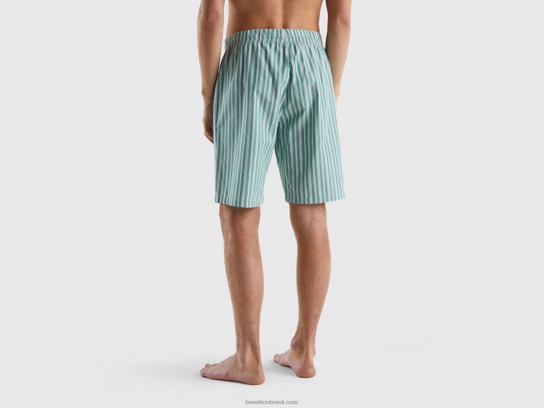 homens shorts listrado 100% algodão Benetton R8L4P4720 multicolorido