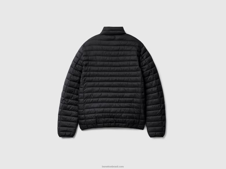 homens jaqueta acolchoada com enchimento reciclado Benetton R8L4P1188 preto