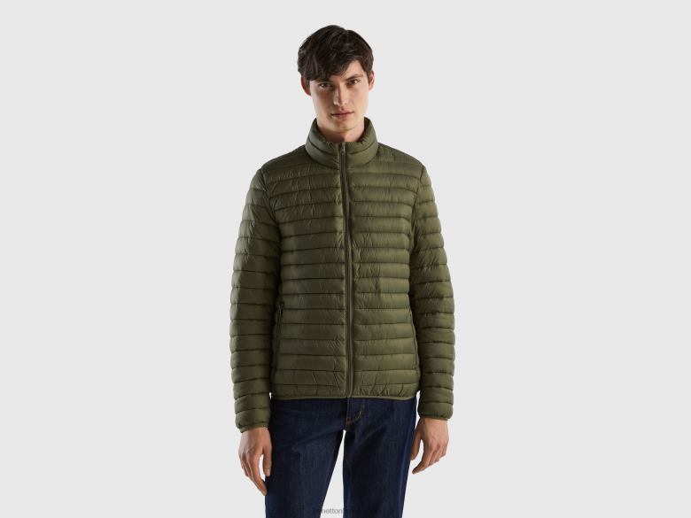 homens jaqueta acolchoada com enchimento reciclado Benetton R8L4P1197 verde militar