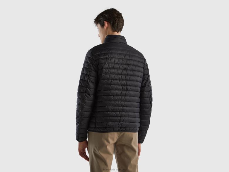 homens jaqueta acolchoada com enchimento reciclado Benetton R8L4P4423 preto