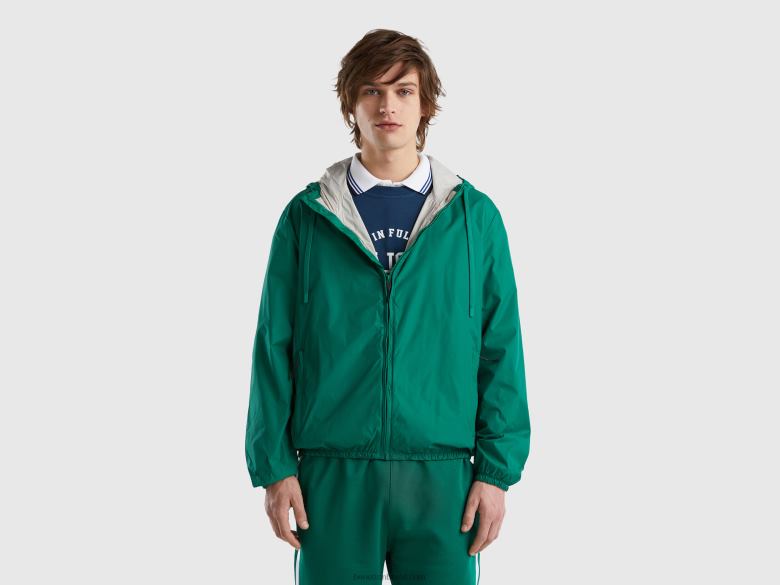 homens jaqueta em nylon reciclado Benetton R8L4P1194 verde escuro