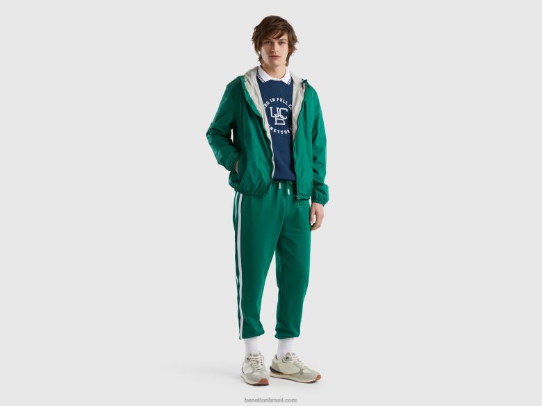 homens jaqueta em nylon reciclado Benetton R8L4P4427 verde escuro