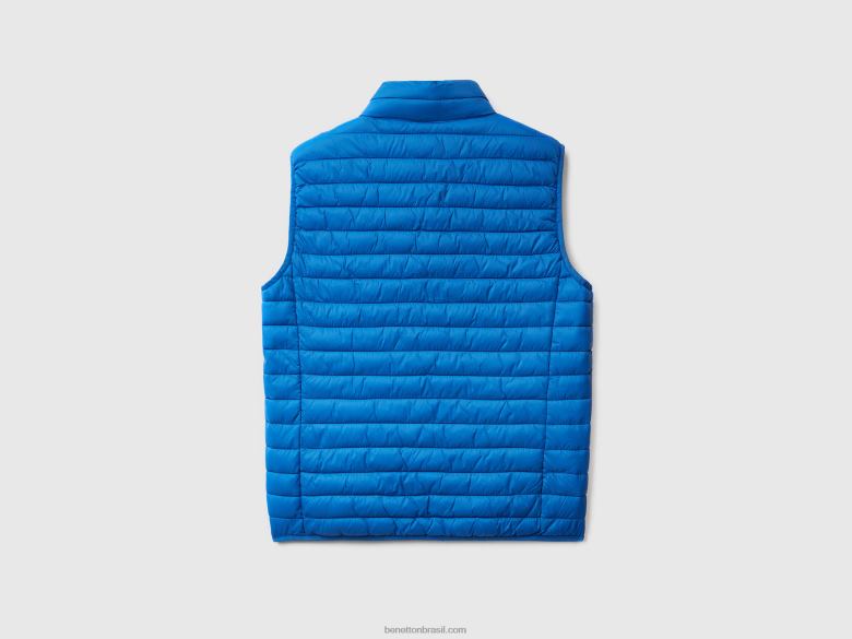 homens jaqueta puffer sem mangas com enchimento reciclado Benetton R8L4P4424 azul claro