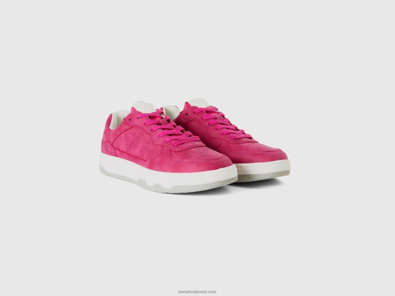 homens tênis cano baixo ciclâmen Benetton R8L4P1549 ciclâmen